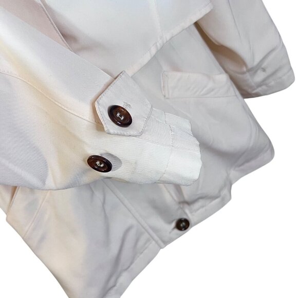 London Fog Womens Buttery Cream Lightweight Button Zipper Jacket Adjustable - L - Picture 15 of 16